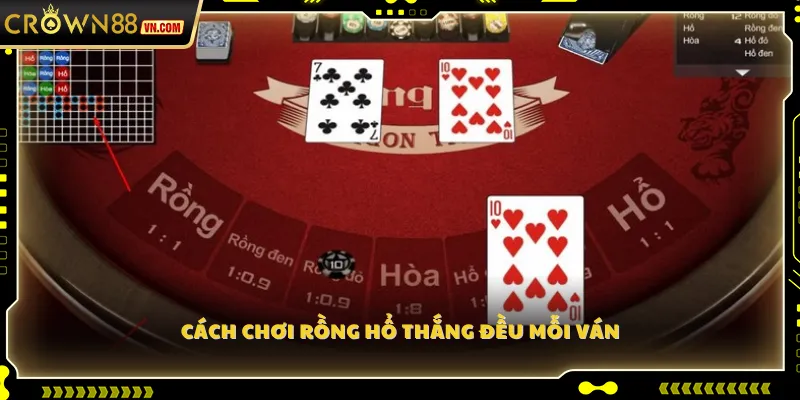 Cách chơi Rồng Hổ thắng đều mỗi ván